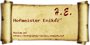 Hofmeister Enikő névjegykártya