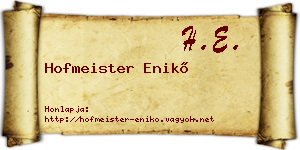 Hofmeister Enikő névjegykártya